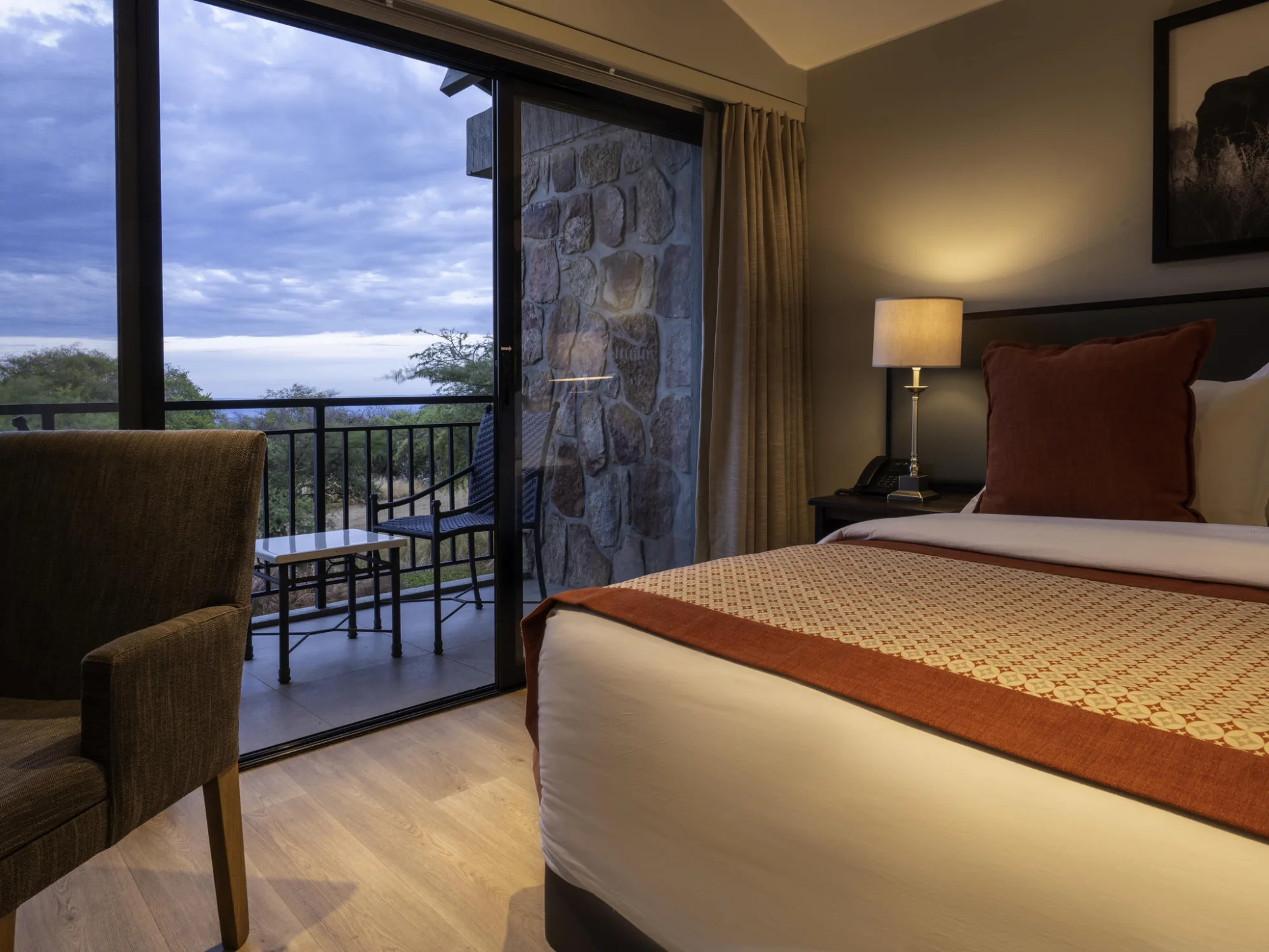 Private lake-view balcony room