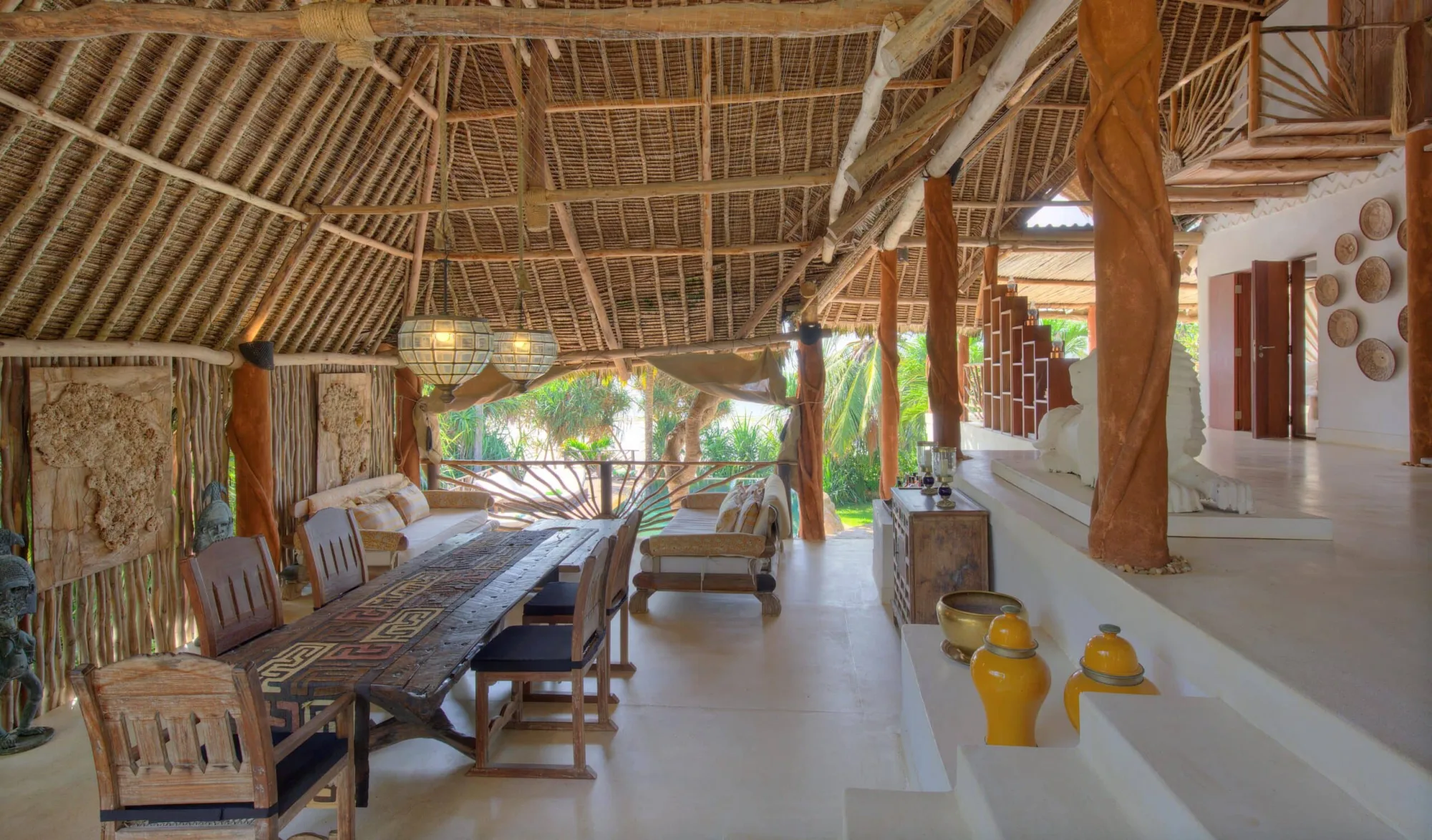 Open-air villa dining