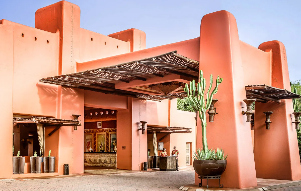 Zambian-inspired resort entrance