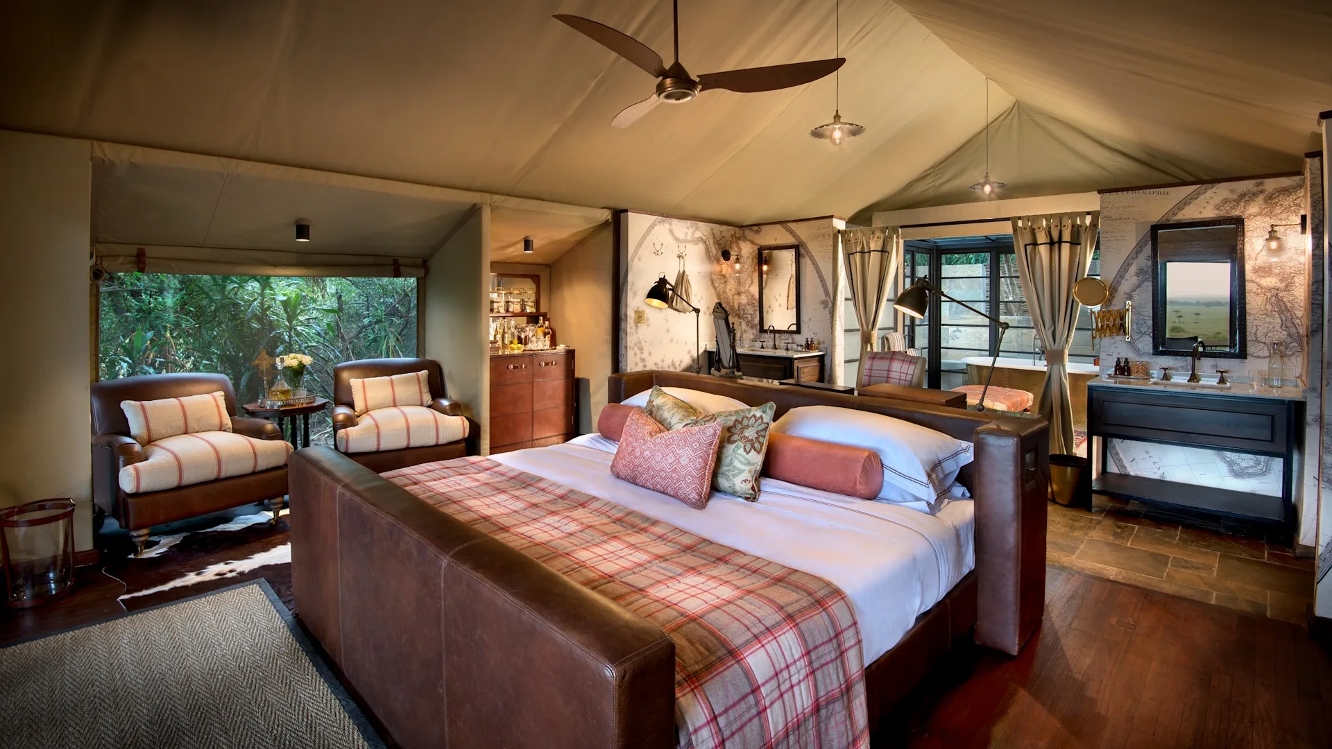 Classic safari tent bedroom