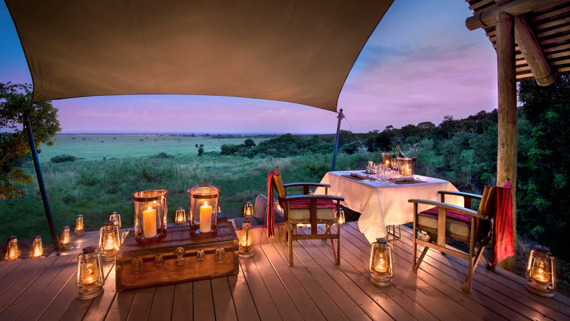 Lantern-lit private dining