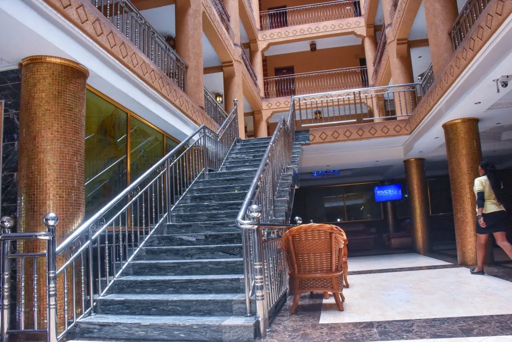 Hotel atrium & staircase