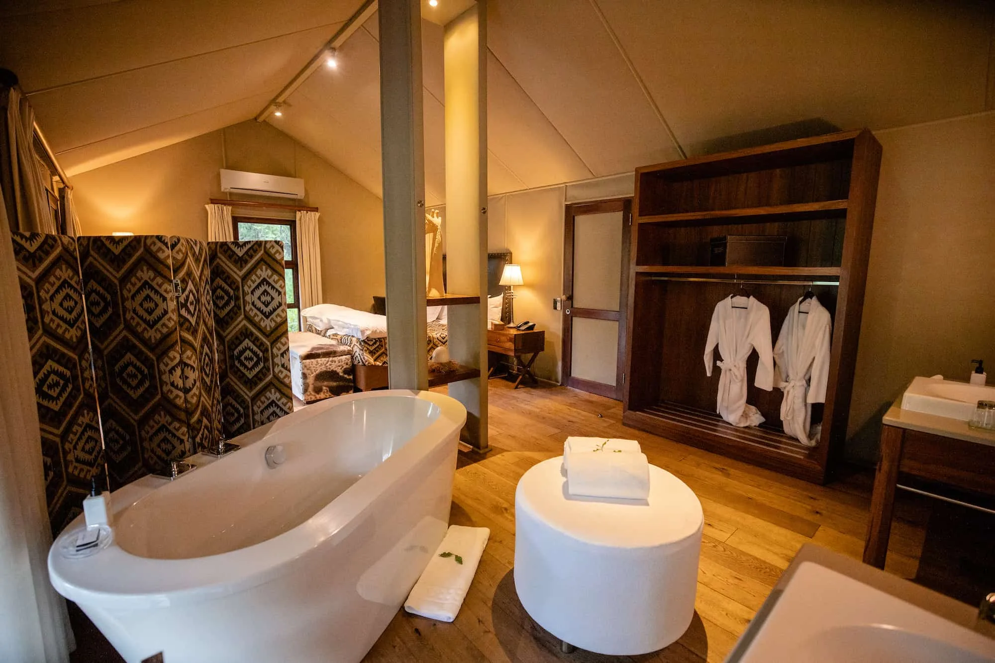 Tent bathroom interior