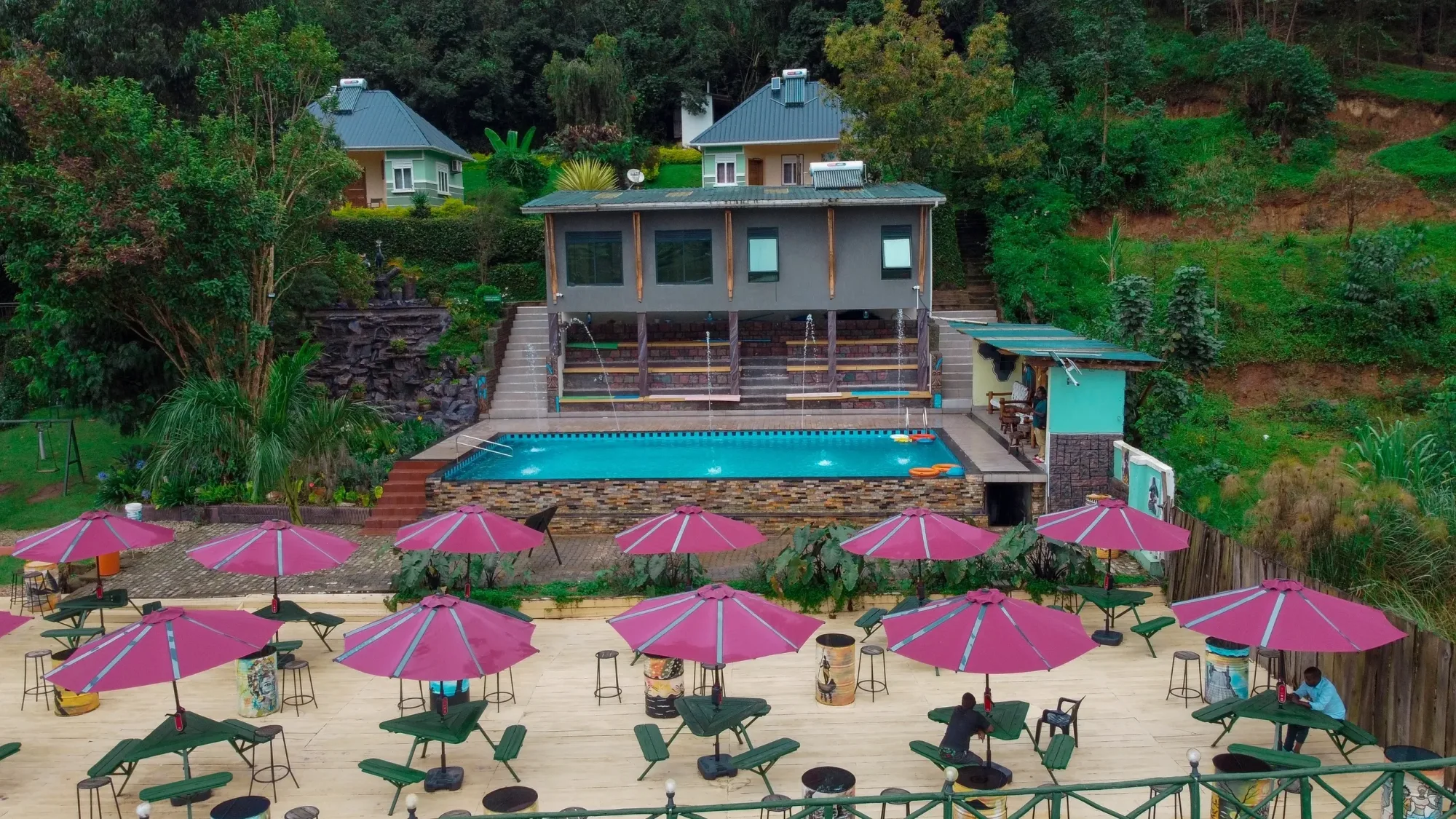Pool and waterfront terrace