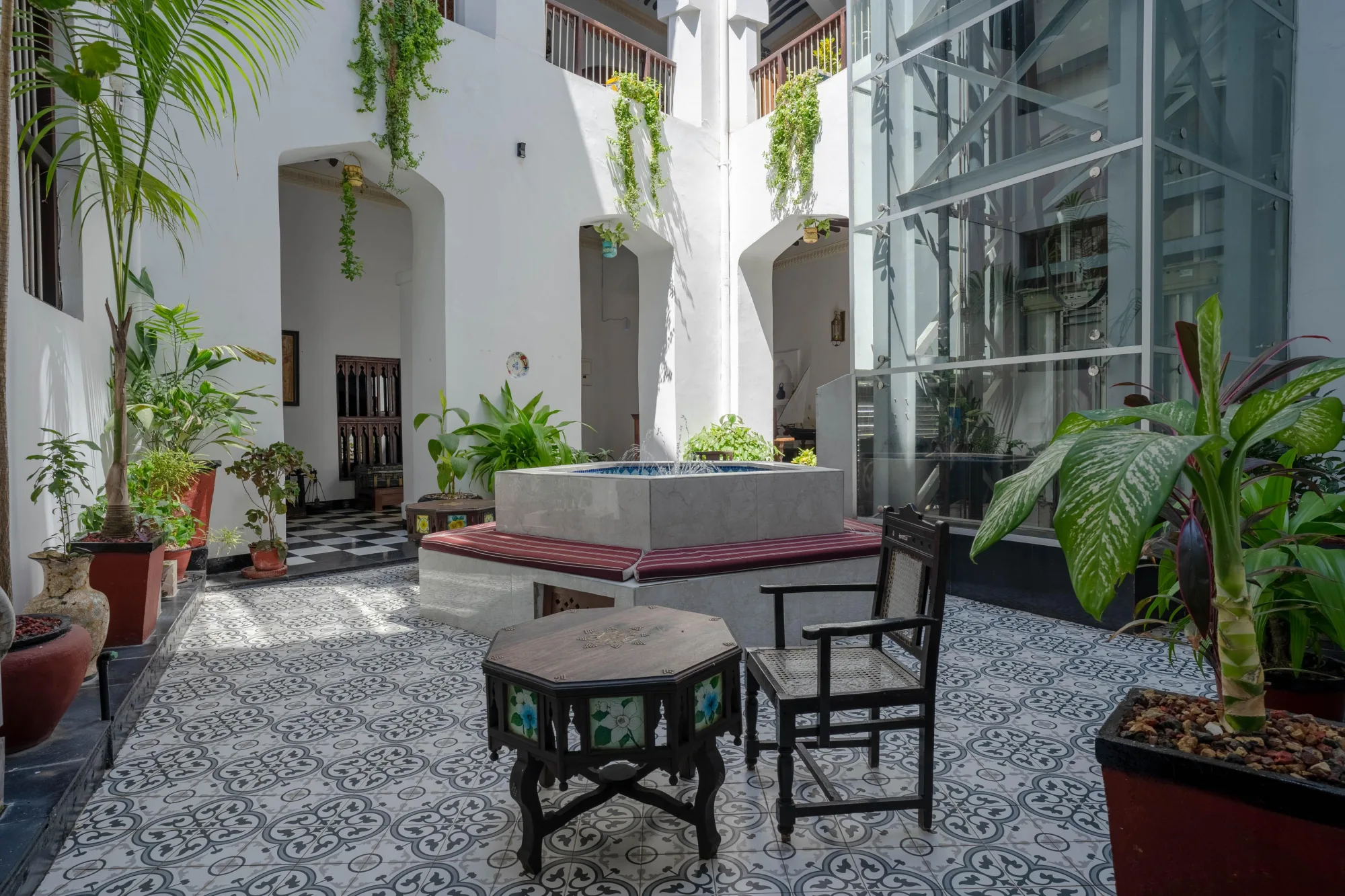 Quiet interior courtyard
