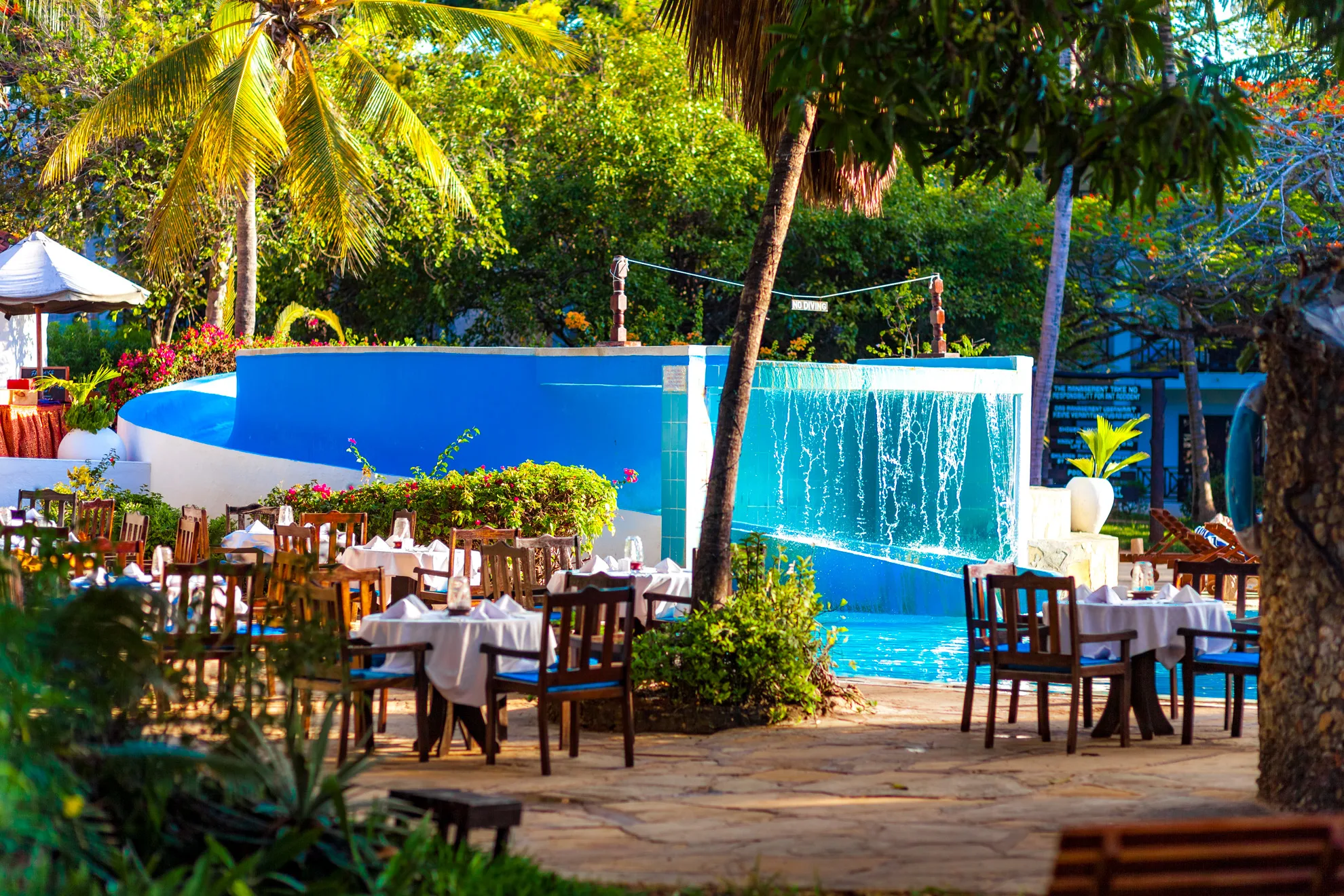 Poolside dining