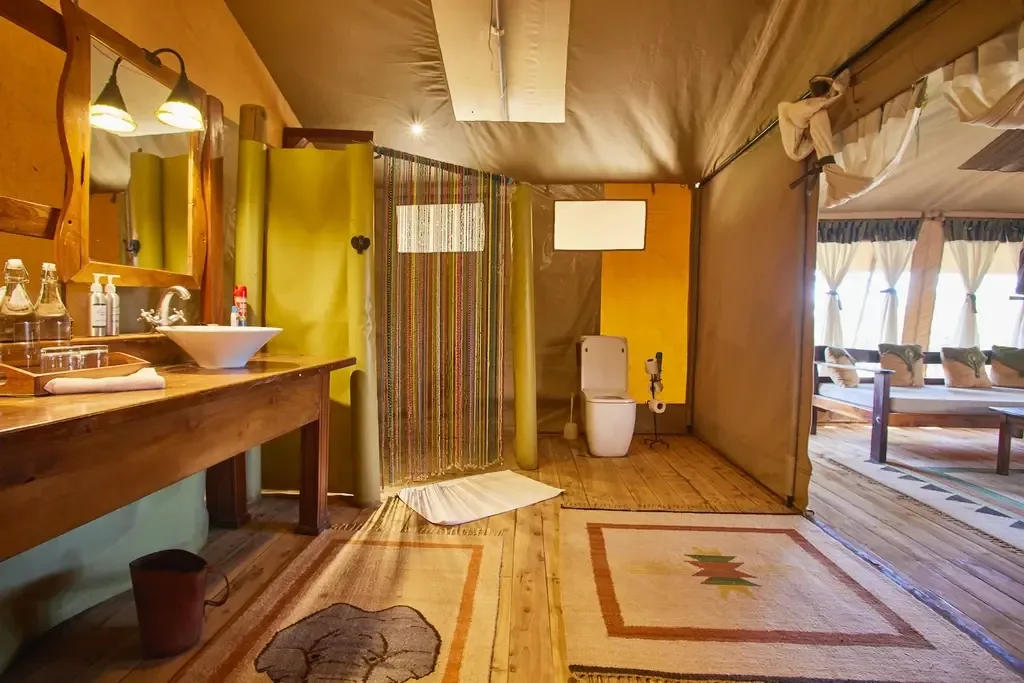 Tented-suite bathroom
