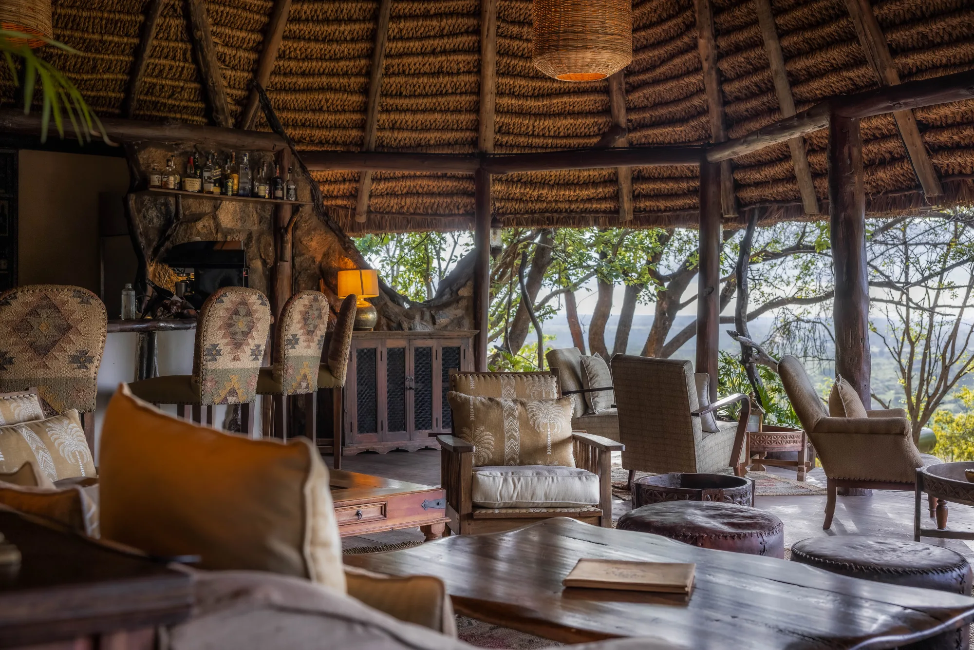 Rock-built lodge bar