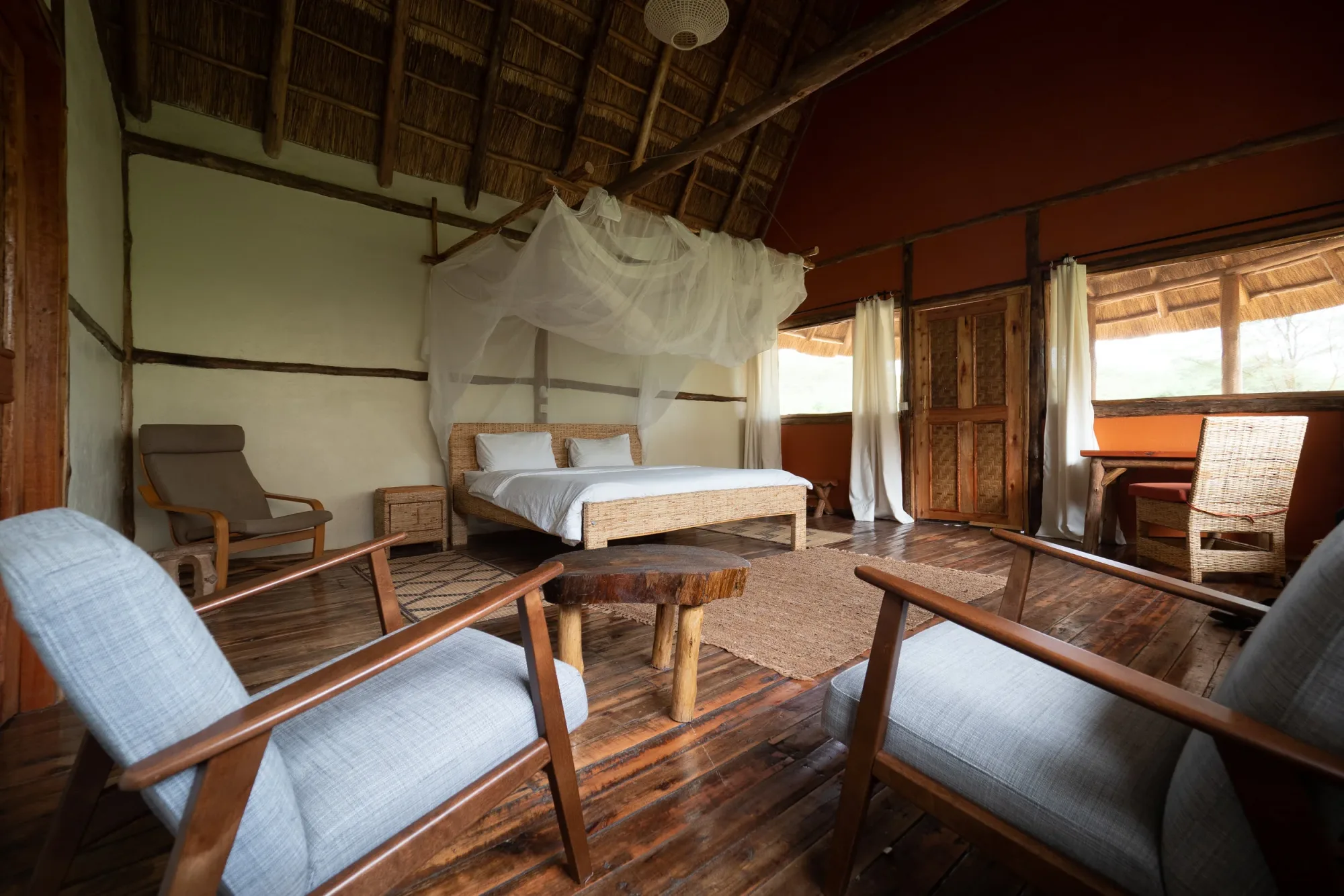 Thatched-cottage bedroom