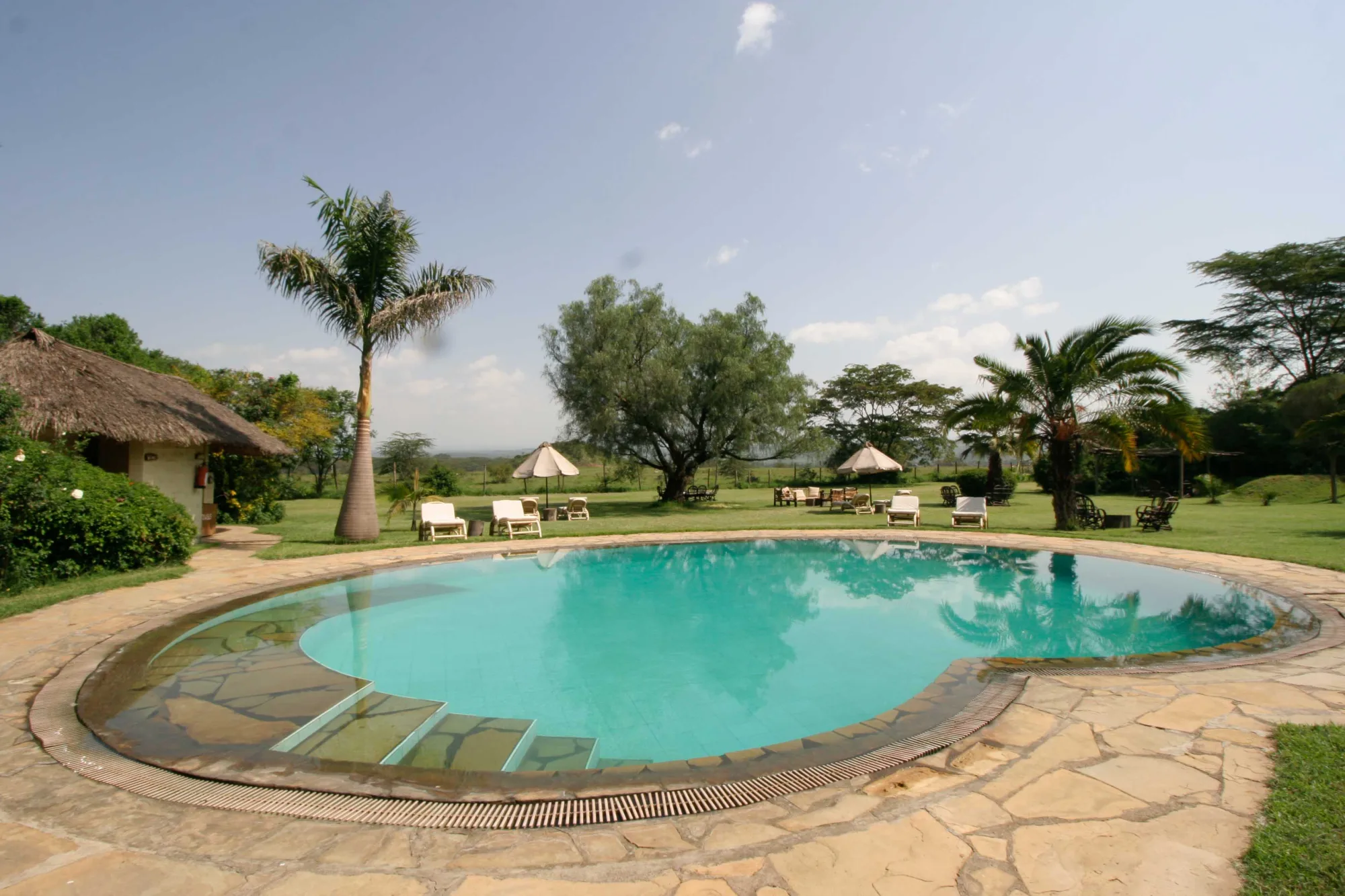 Panoramic plains views from the pool deck
