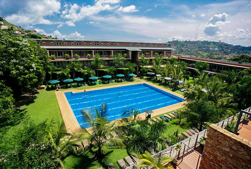 The outdoor pool, a quiet retreat within the city