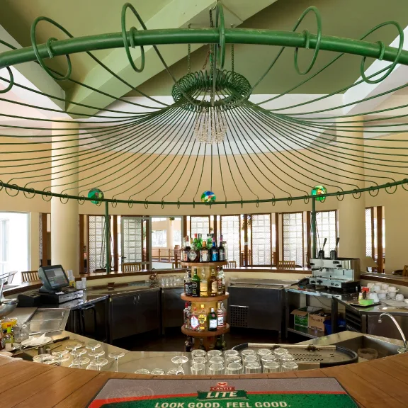 Elegant dining space at Golf Course Hotel