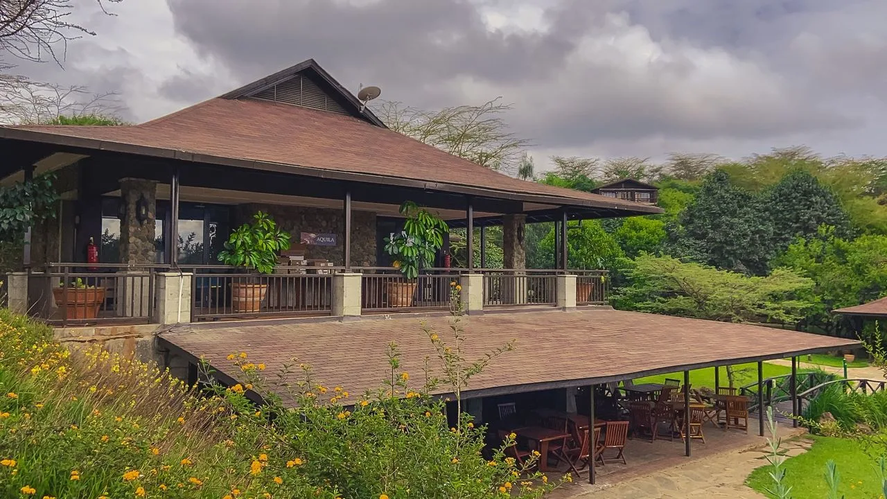 Timbered main lodge