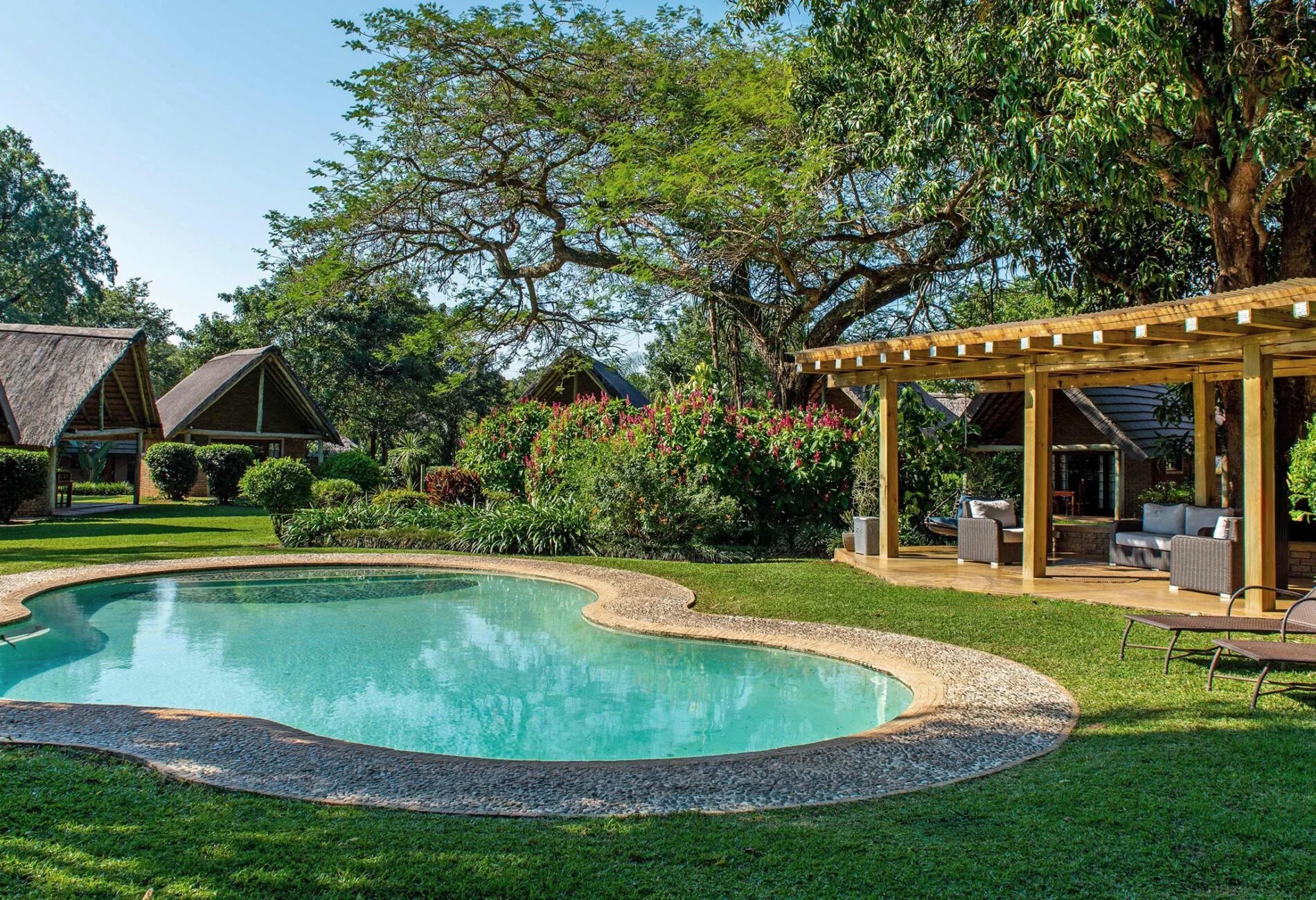 Garden Chalets are set among the estate's indigenous Lowveld landscaping.