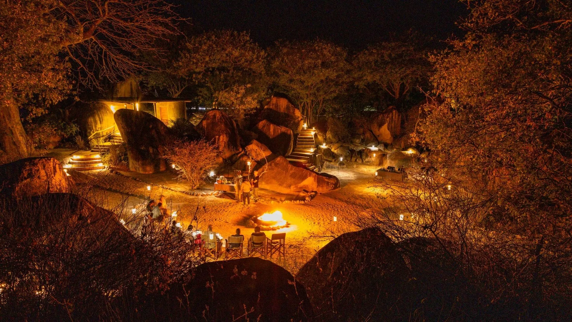 Fire pit among the boulders