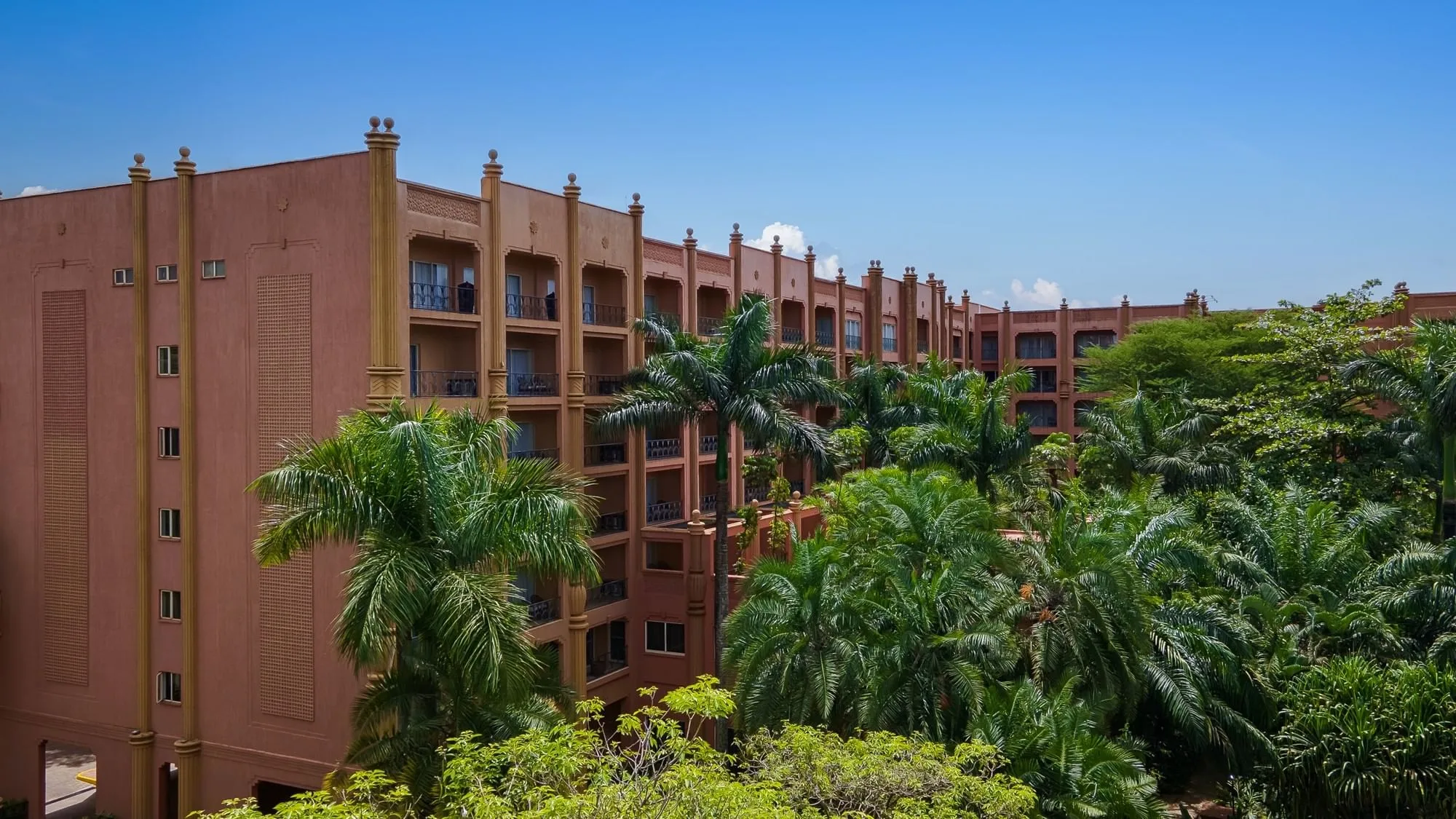 The elegant exterior of Kampala Serena Hotel in central Kampala