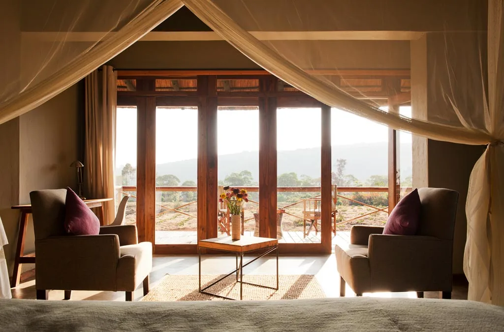 Suite seating and balcony access