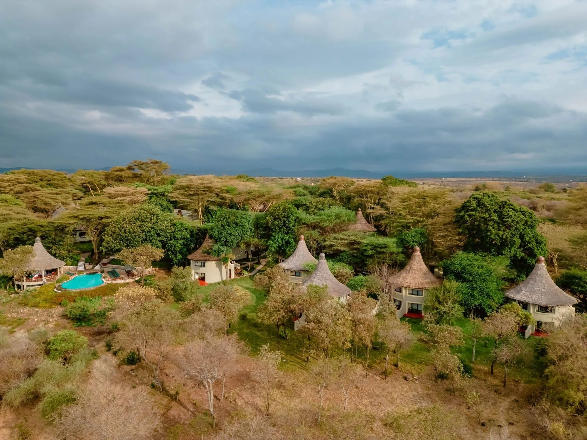Bird-inspired lodge buildings