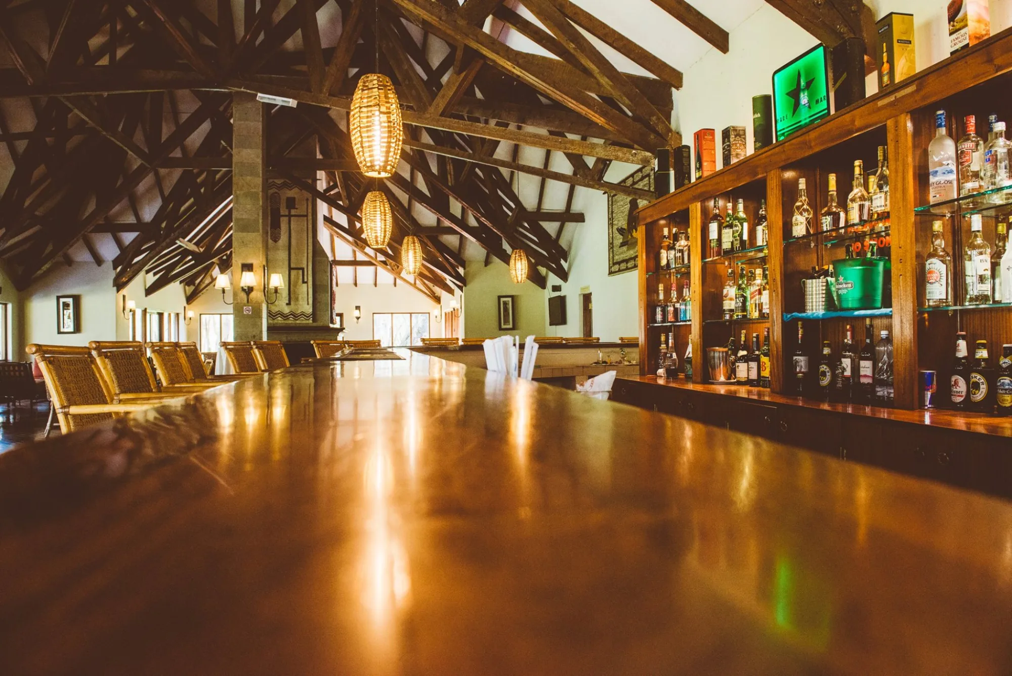 Timber-roofed bar