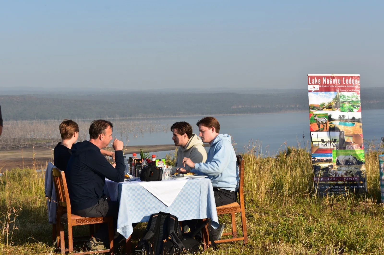 Breakfast on the escarpment with sweeping views over Lake Nakuru