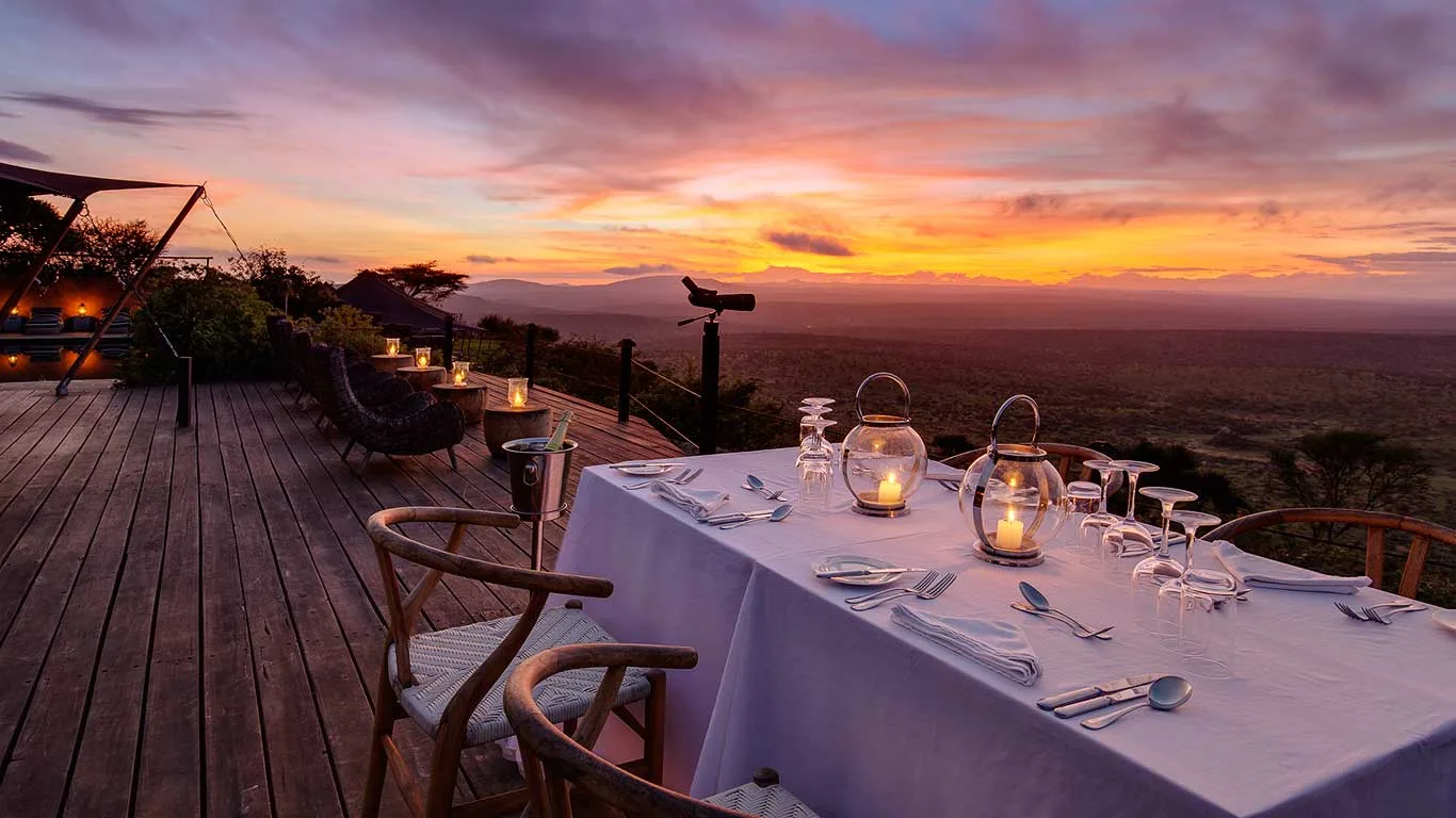 Sunset deck dinner