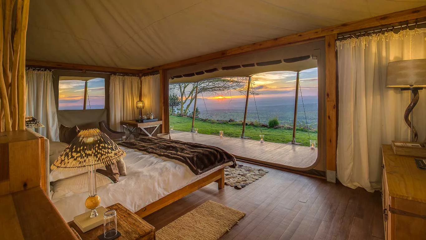 Luxury safari tent interior