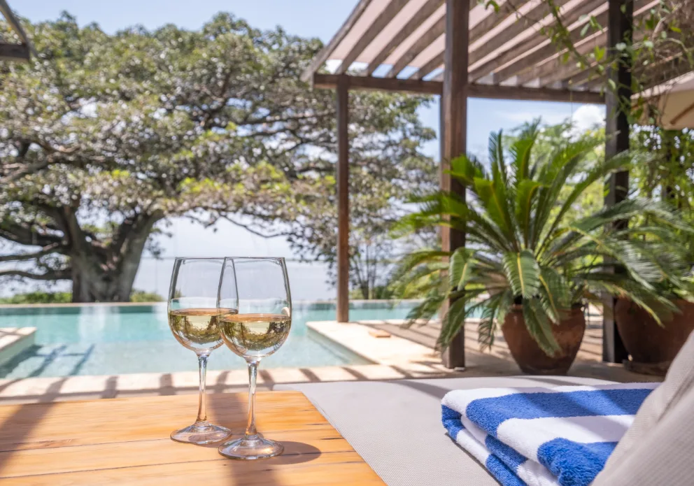 Pool terrace overlooking Lake Naivasha