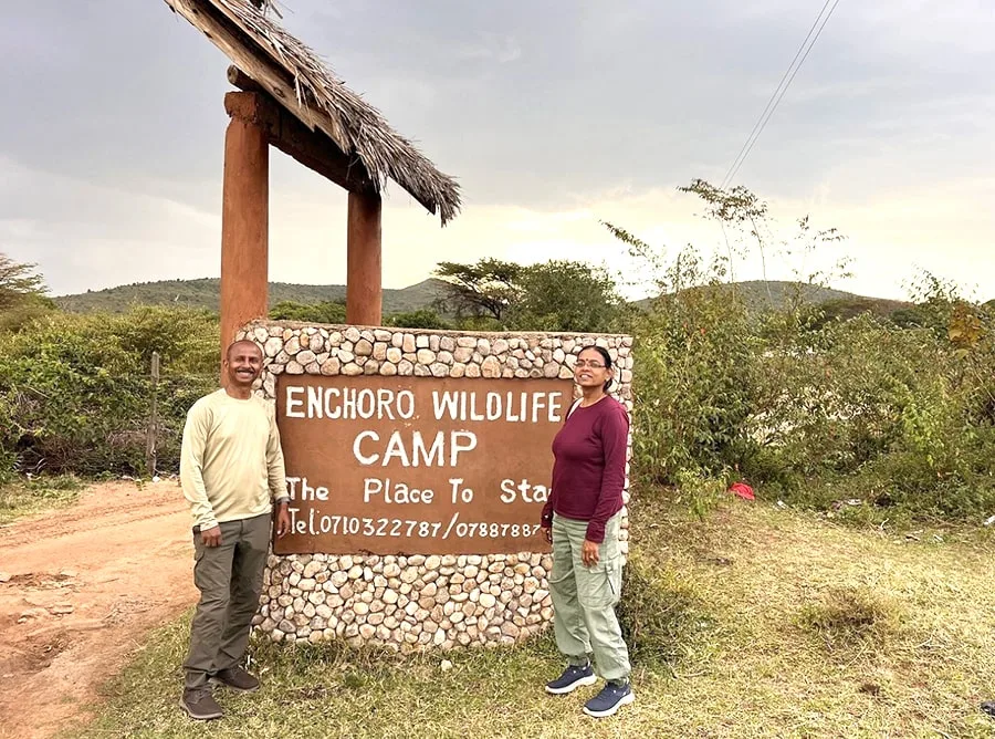 Signed camp entrance