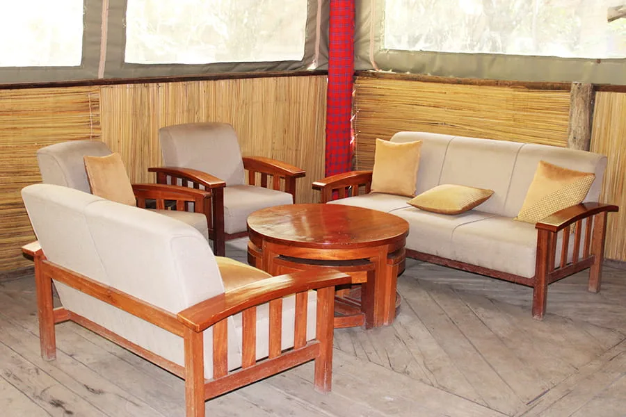 Communal tent lounge