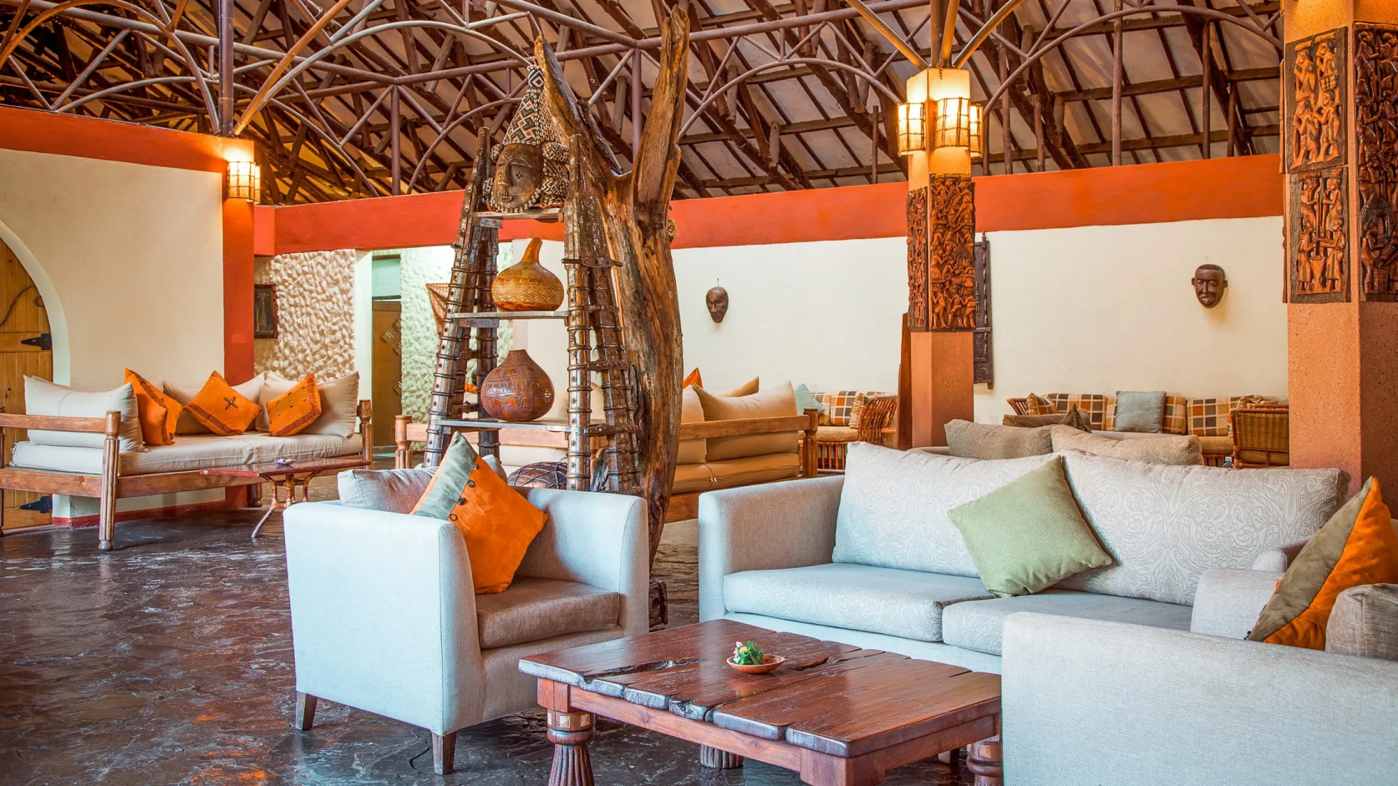 Thatched reception lounge