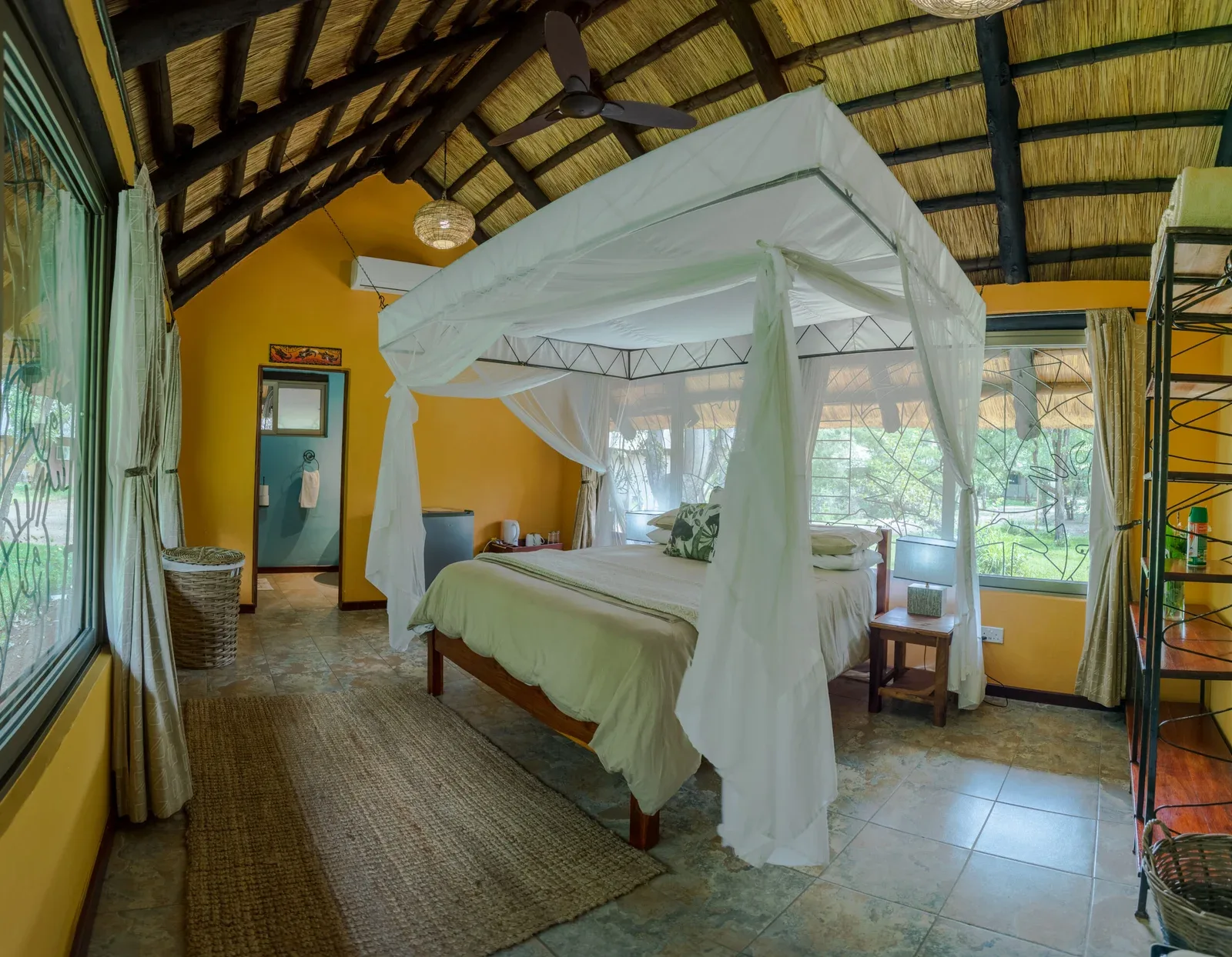 Thatched chalet bedroom