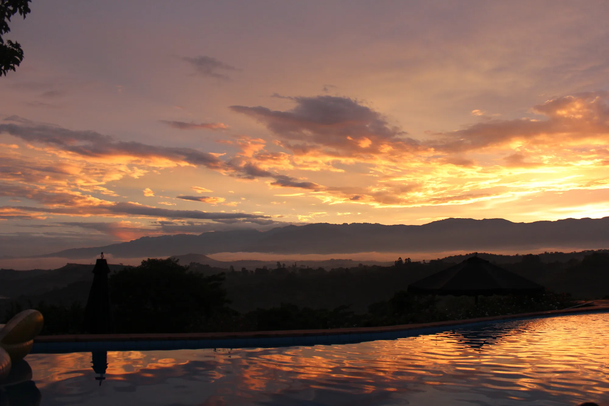 Sunset from the lodge pool