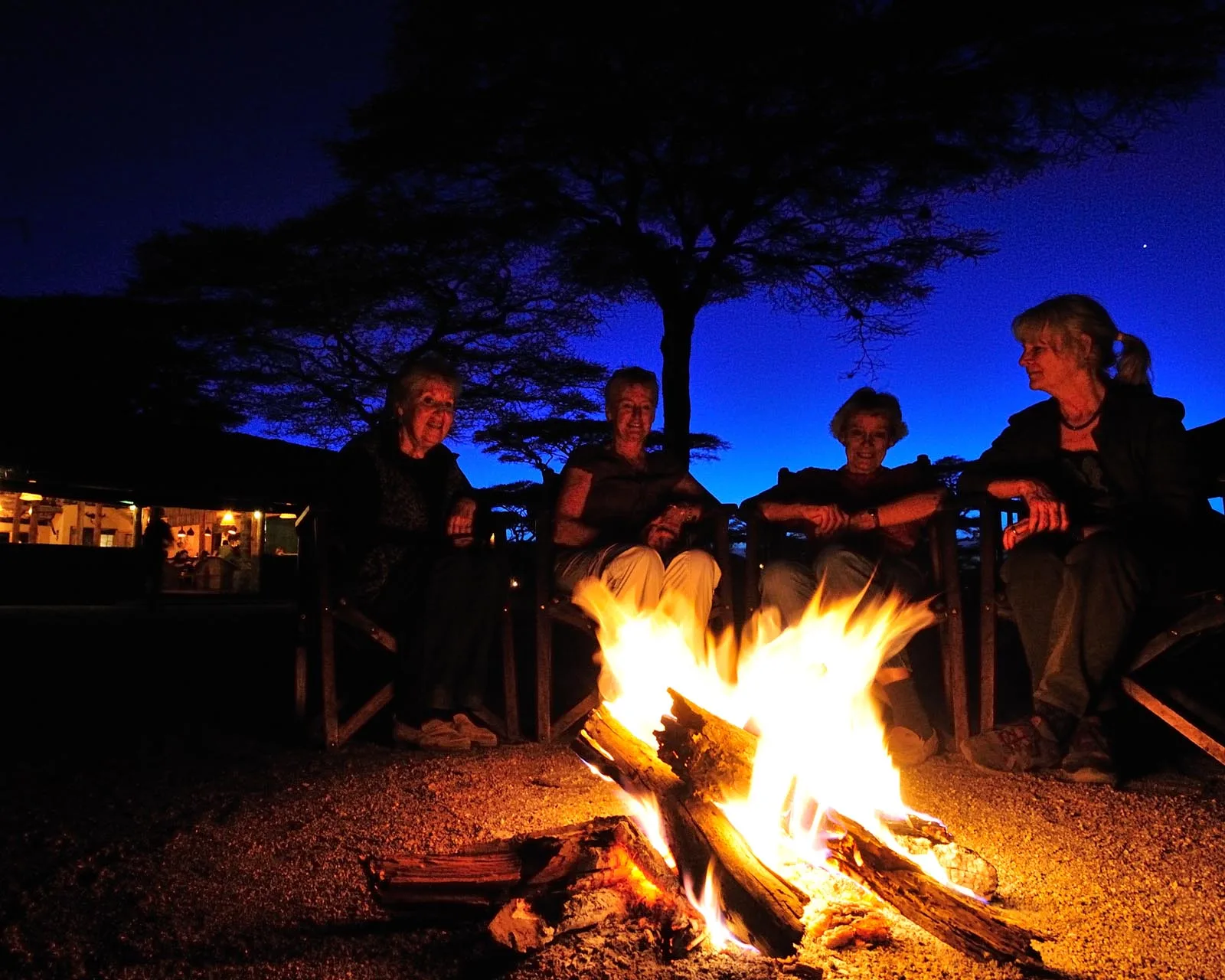 Traditional evening campfire