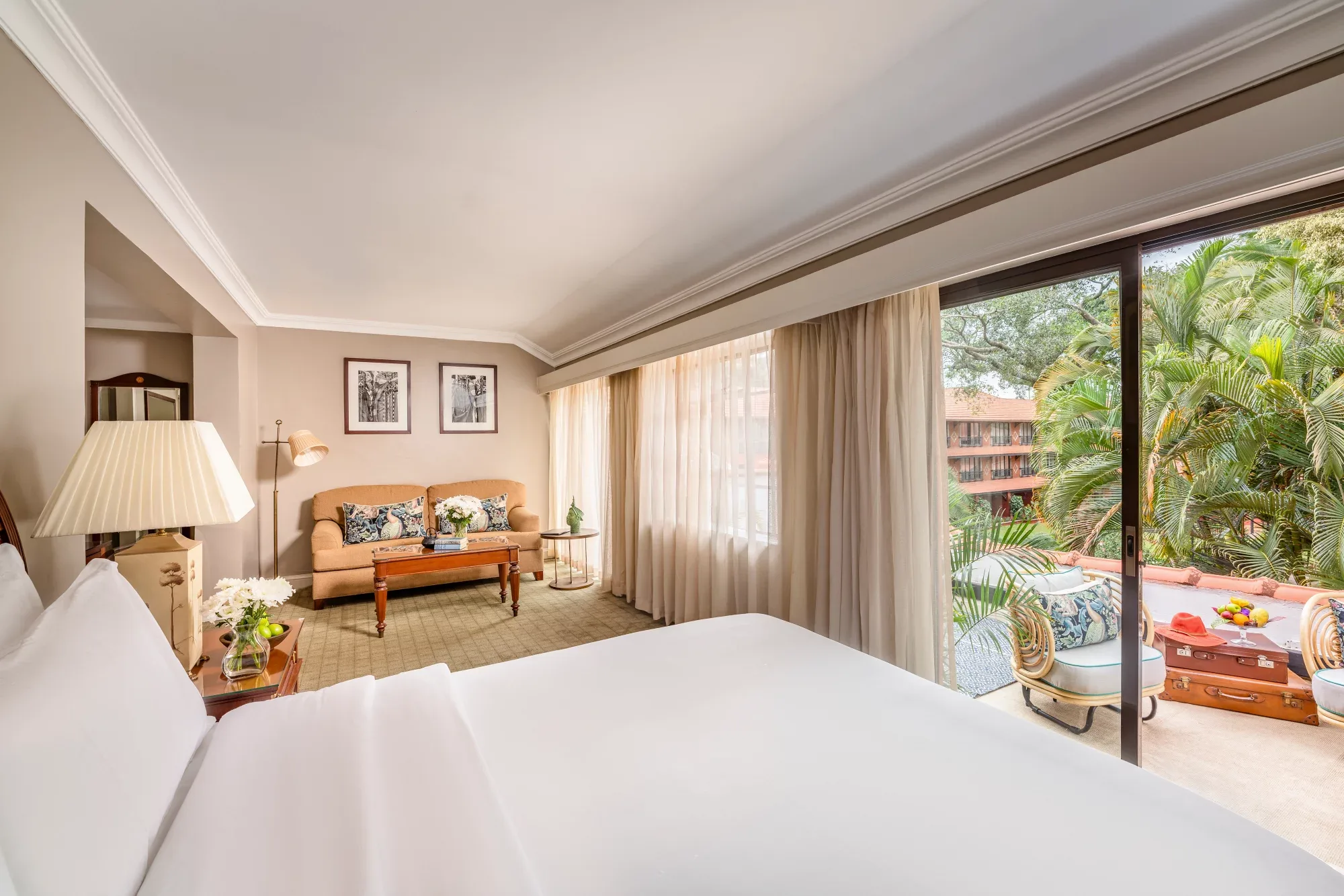 Garden-facing guest room