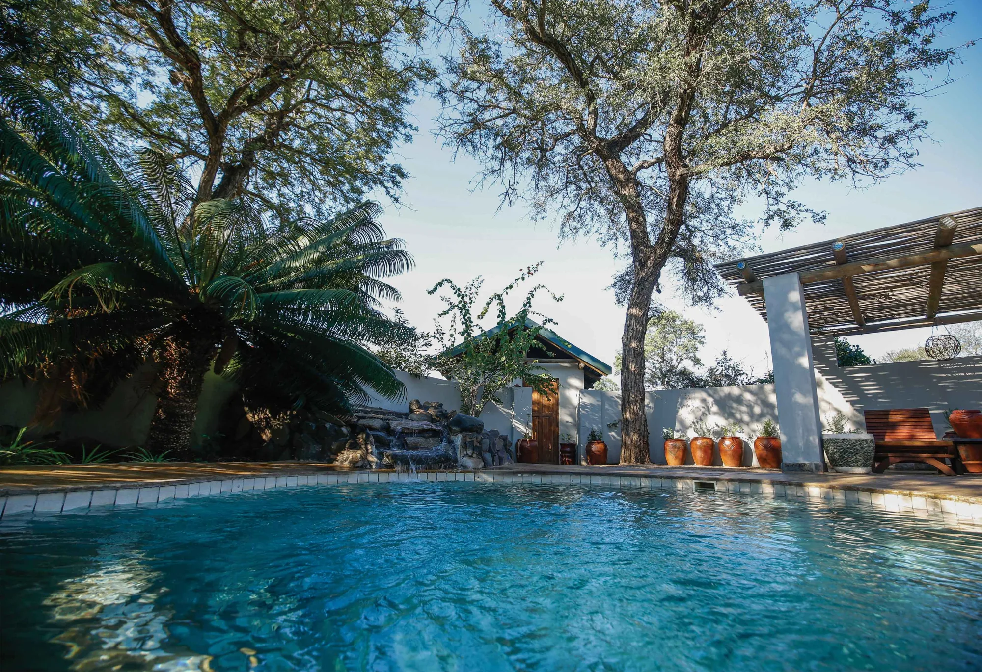 Secluded nature-spa pool