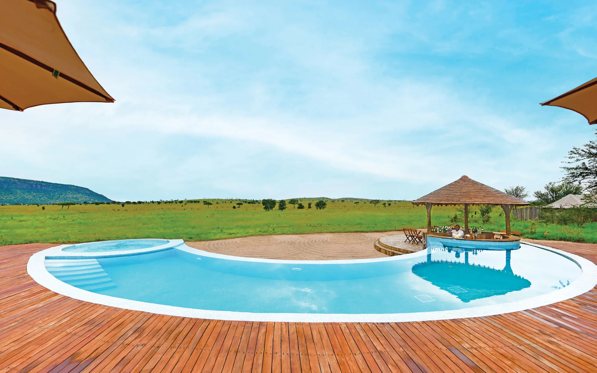 Heated infinity pool