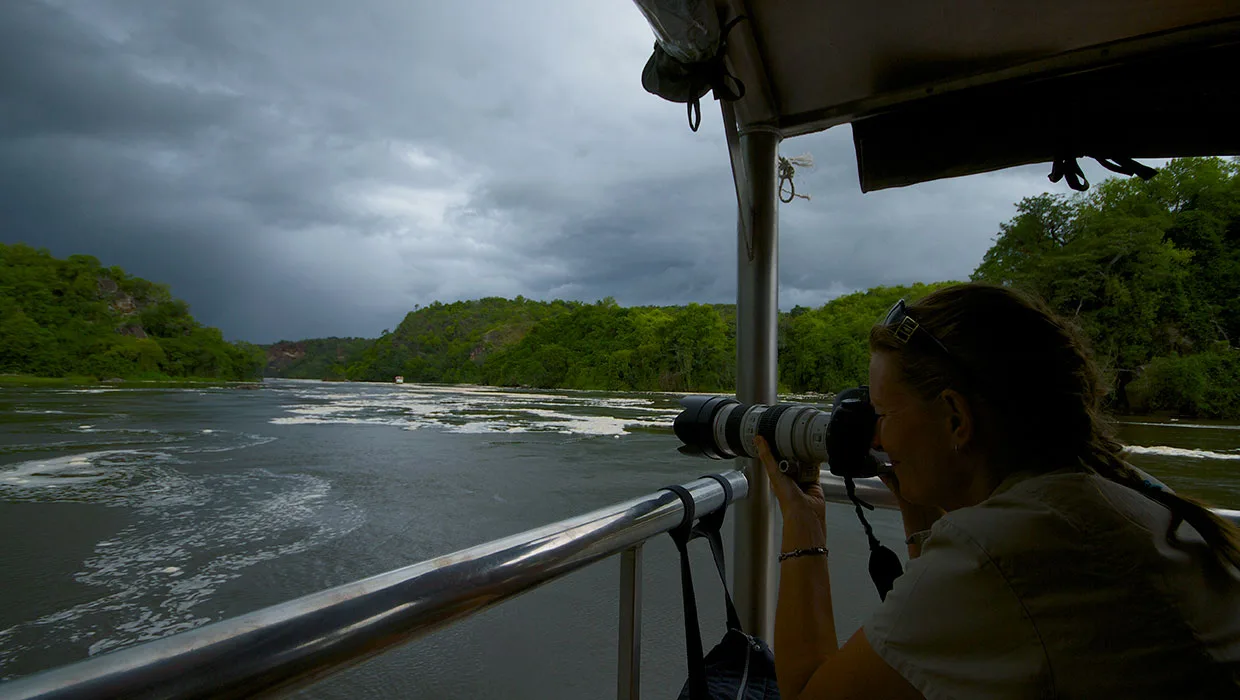 The lodge's Nile boat cruises are famous for close-up hippo, crocodile and bird sightings.