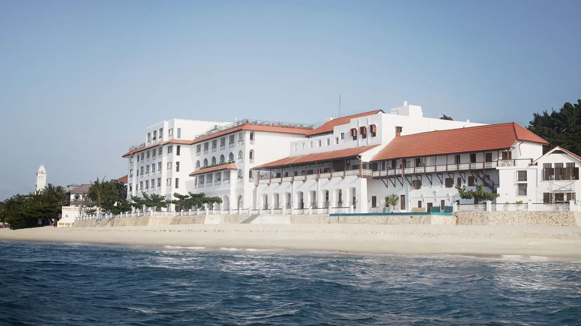 Oceanfront hotel exterior