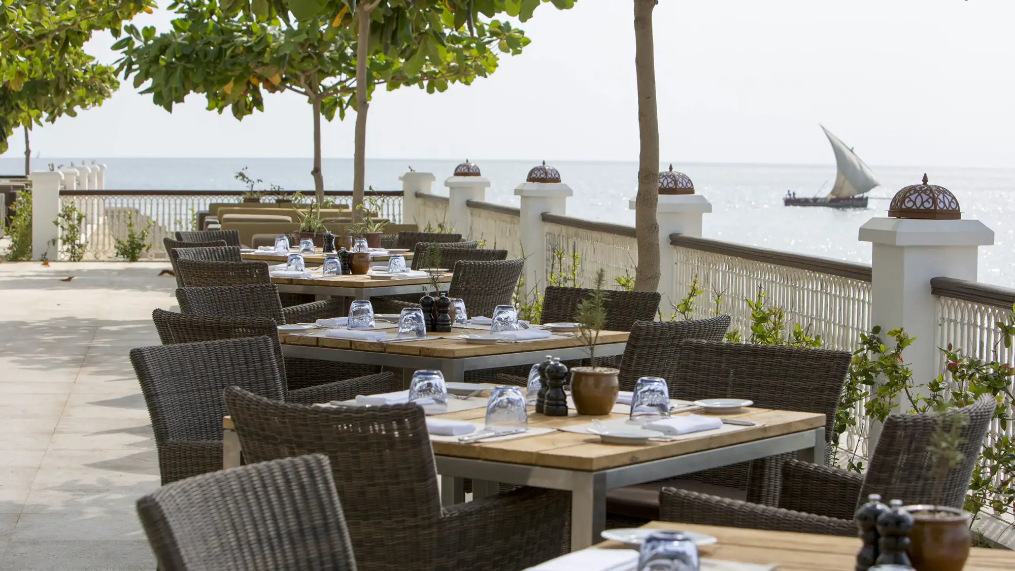 Dining terrace by the sea