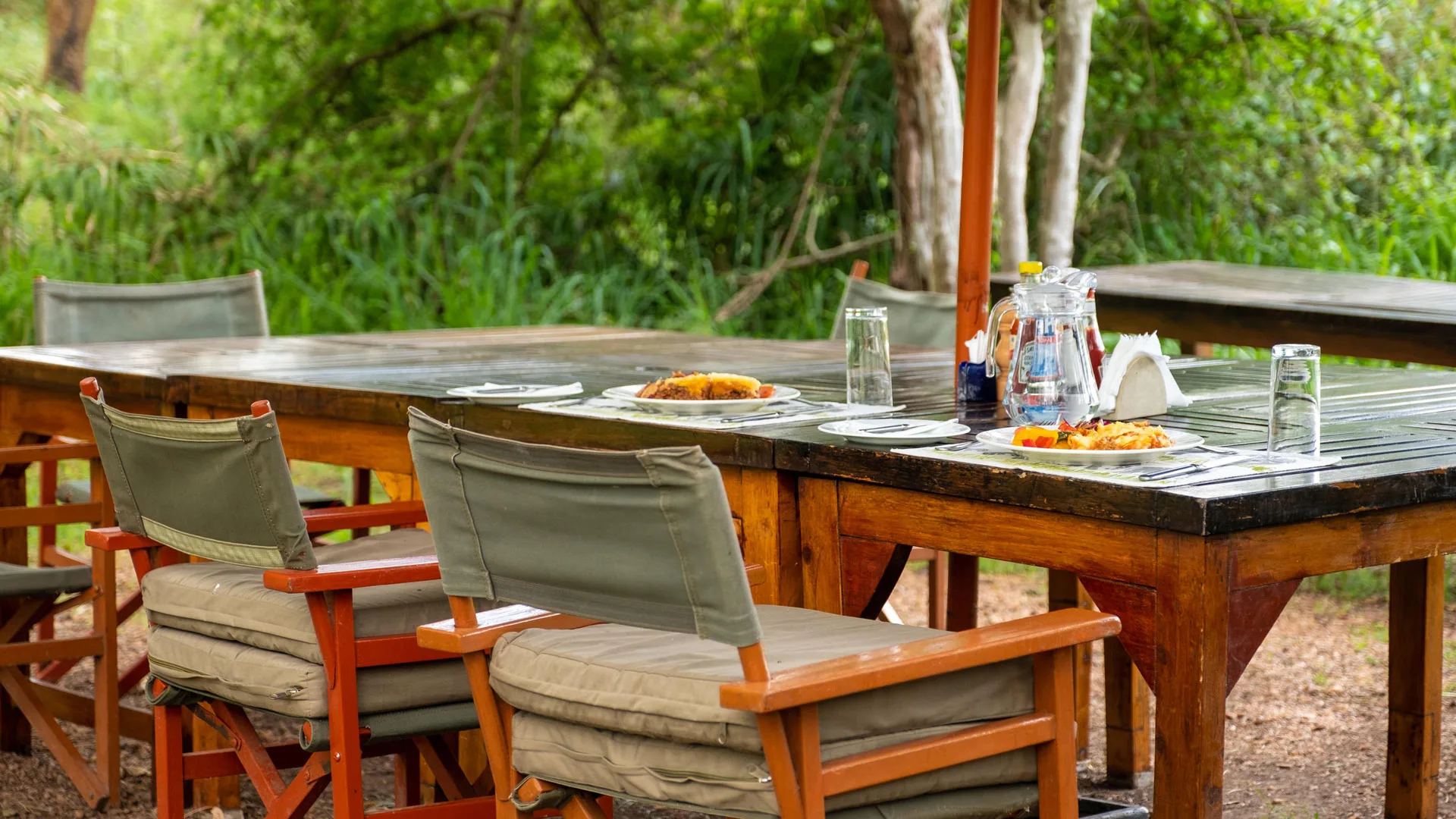 Outdoor camp dining area