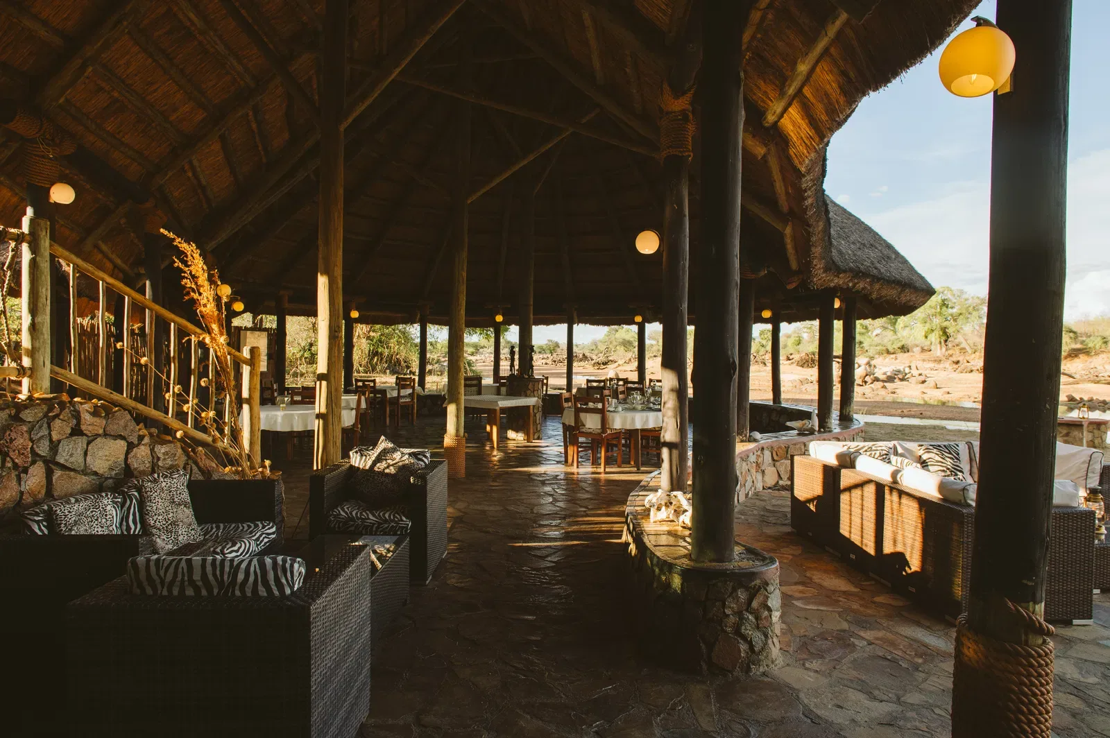 River-facing shared veranda