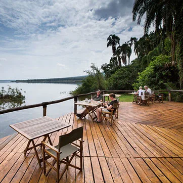 Waterfront deck dining