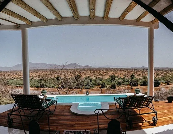 Private suite pool overlooking Samburu