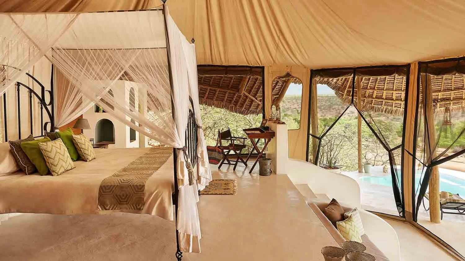 Canvas-sided double suite