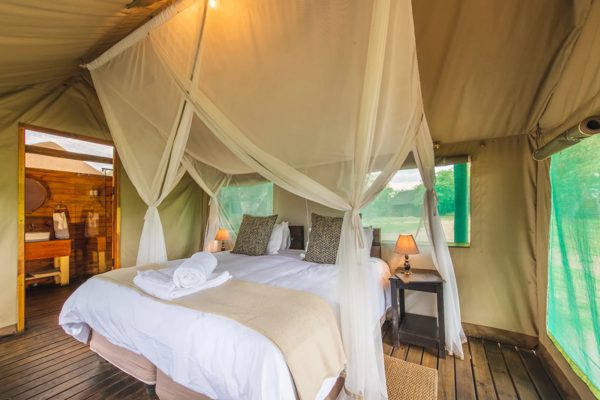 Raised safari tent and veranda
