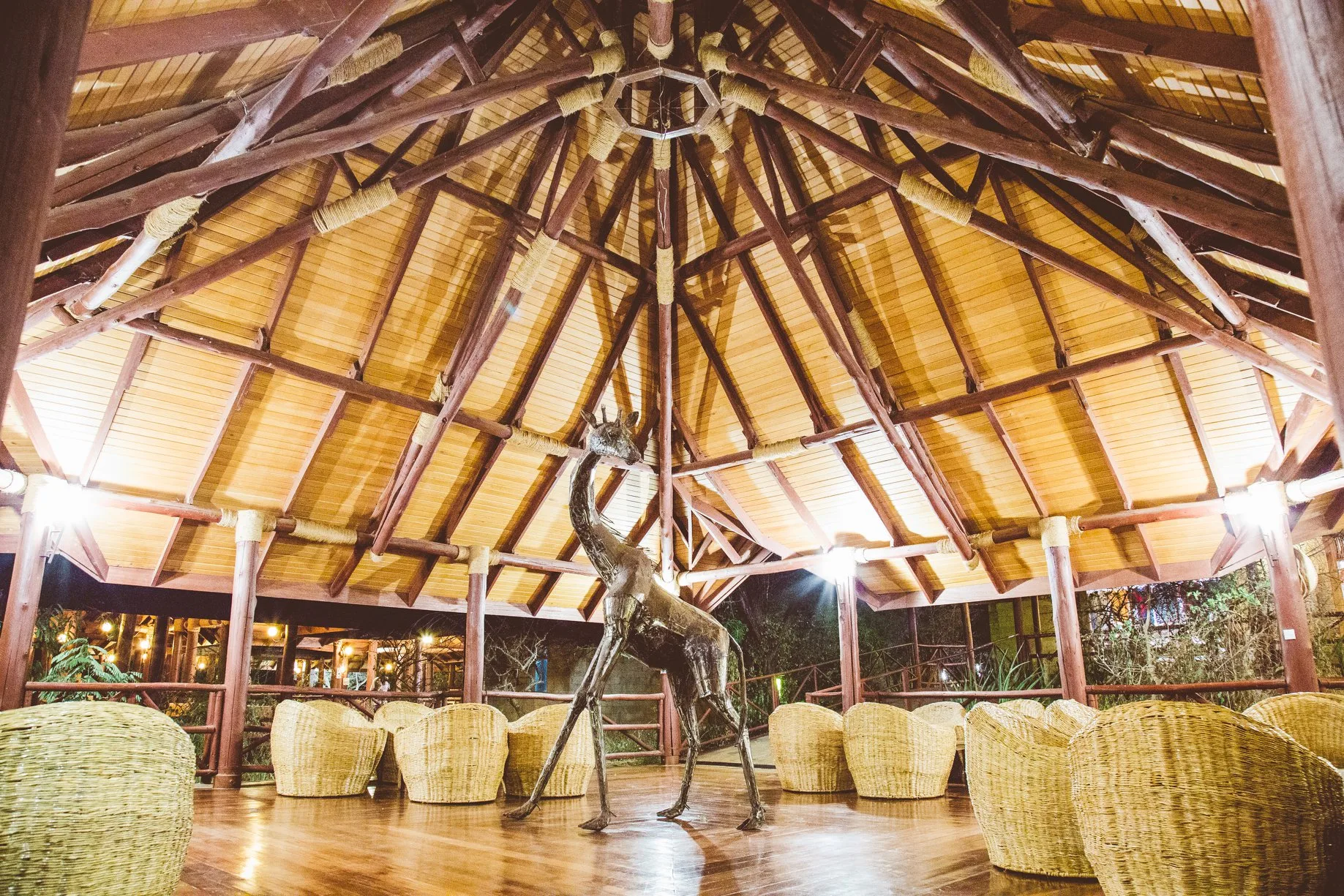 Thatched lodge lounge