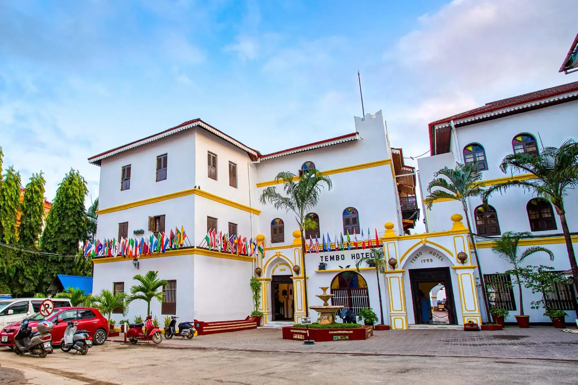 The historic building has been a Stone Town landmark hotel since 1994.