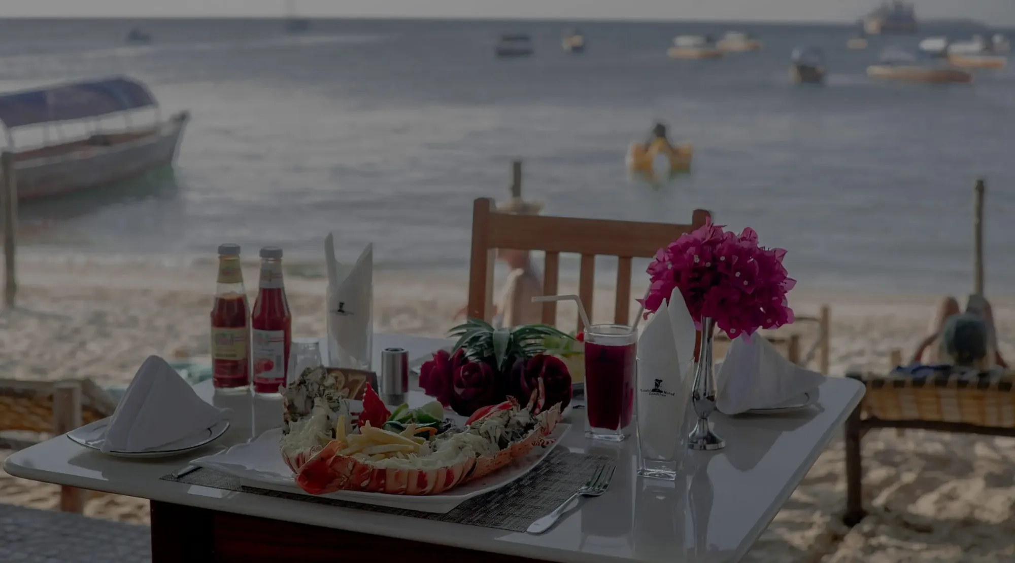 Bahari Restaurant serves fresh seafood a few steps from the sand.