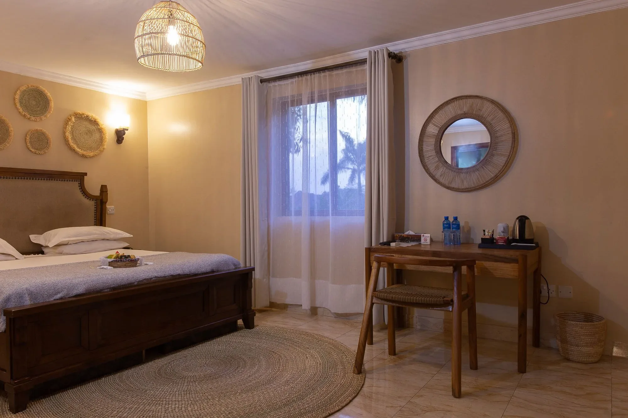 Guest room with work area