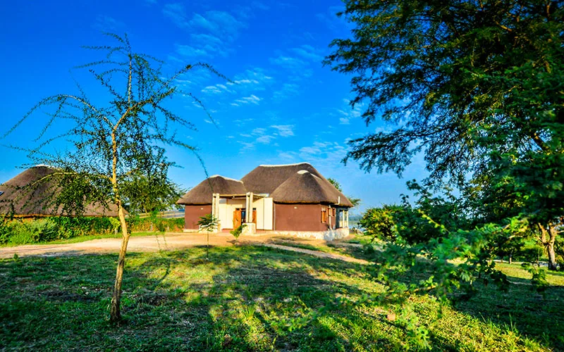 Thatched private cottages